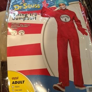 Thing 1 or 2 costume & adult.  Dr Seuss Cat in the hat HalloweenCostume